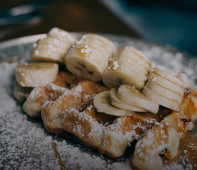 Honey-glazed Banana Waffles